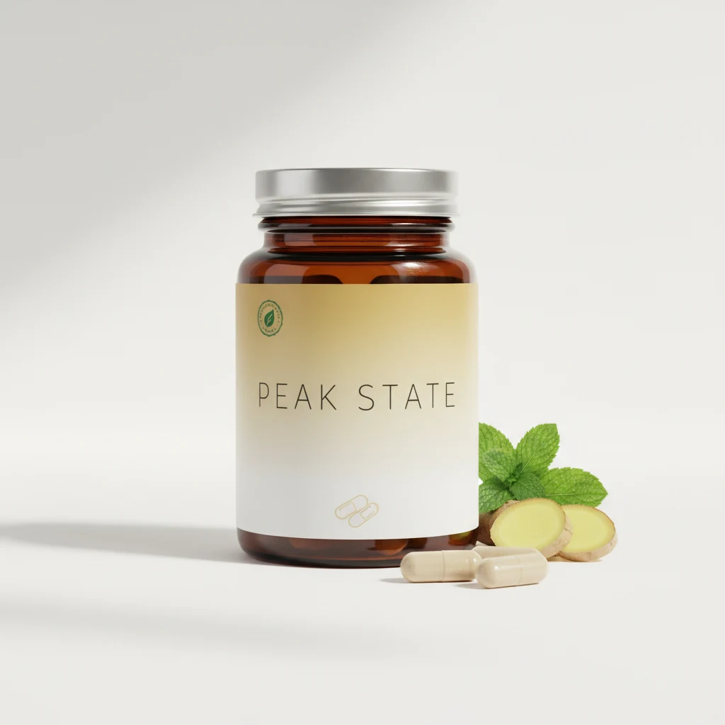 Peak State supplement bottle - men's urinary flow comfort supplement